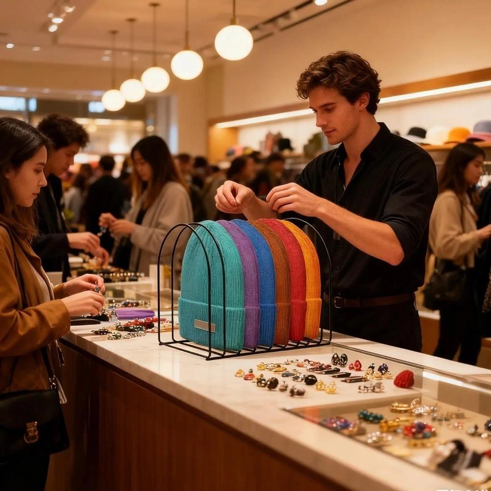 Sturdy Beanie Display Rack Iron Wire Hat Storage Rack Display Stand Hat Organizer  Bedroom Closet