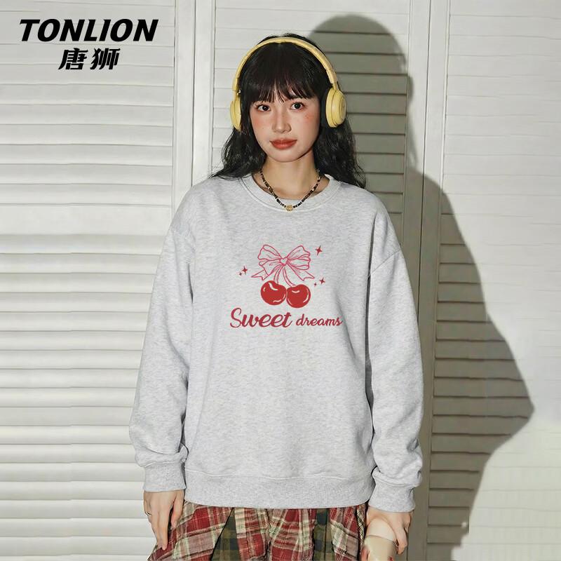 TonLion Damen Rundhals-Sweatshirt mit Schmetterlings- und Buchstaben-Print