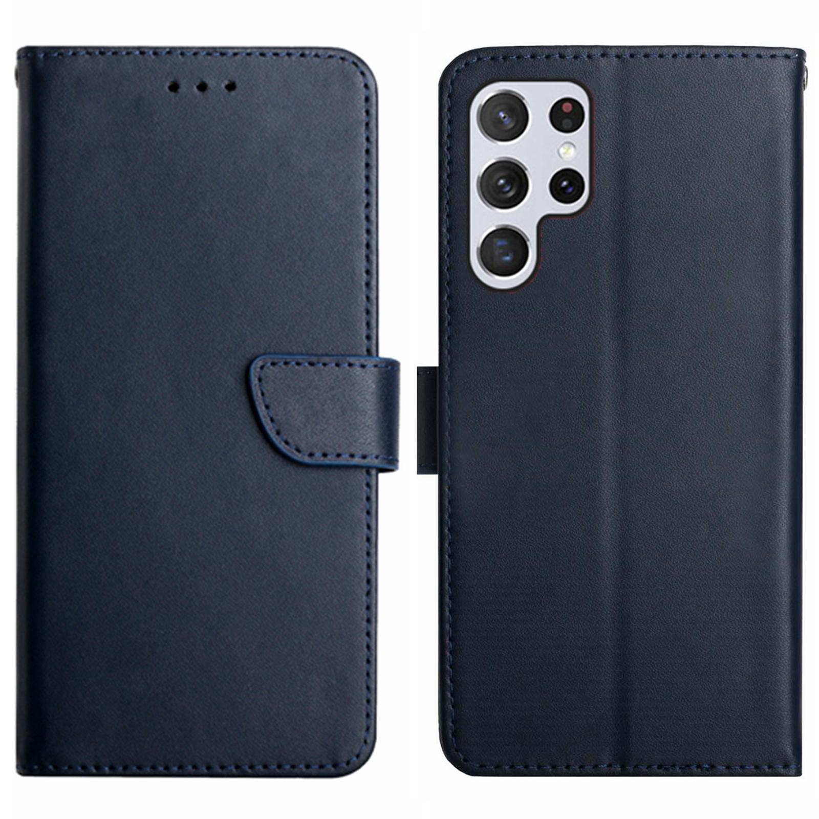 HT02 For Samsung Galaxy S25 Ultra Case Genuine Cow Leather Phone Cover Nappa Texture B