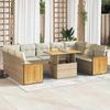 VidaXL Garden Furniture Set with Cushions 10pcs Beige Braided Resin Acacia 3327754