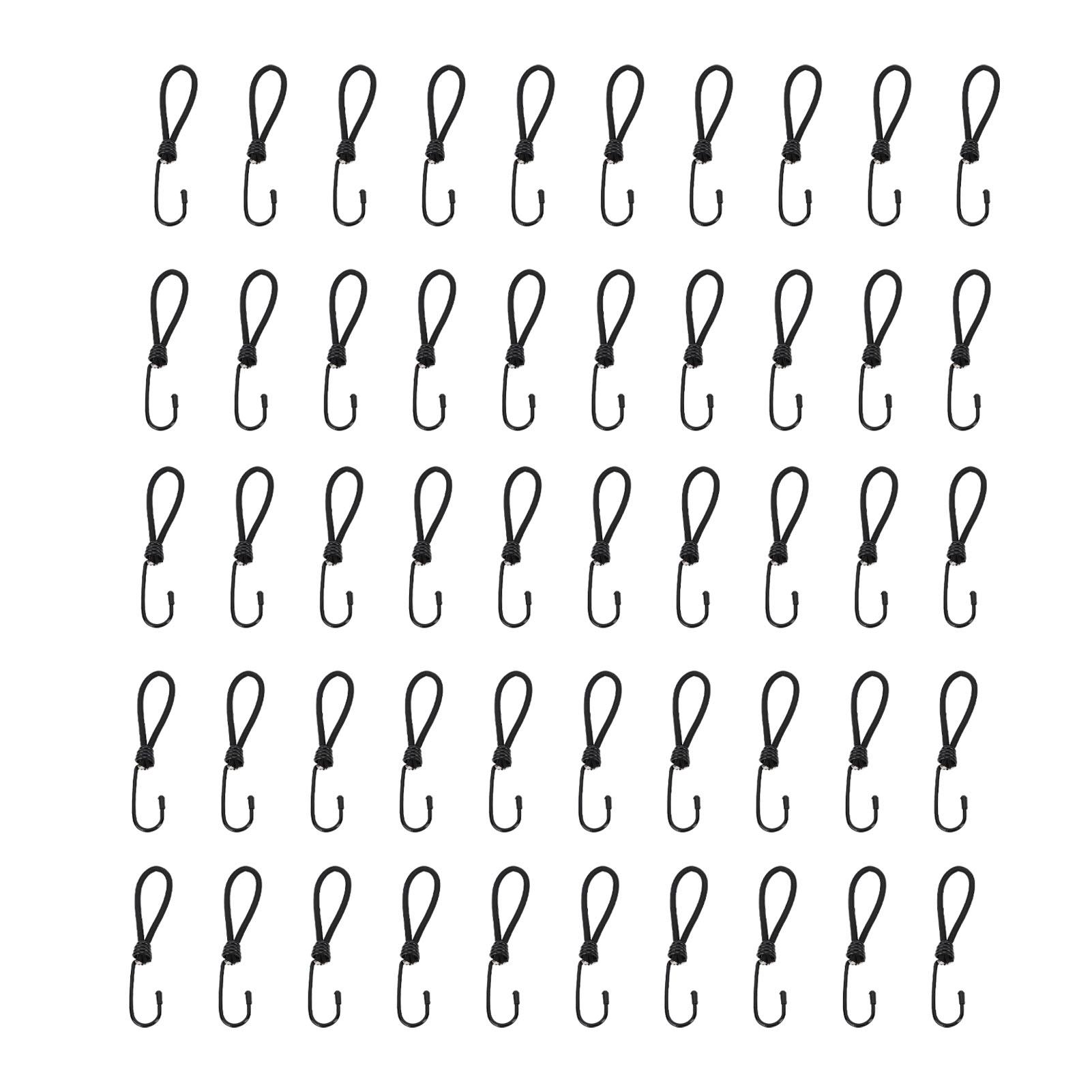 

50 шт. Эластичный банджи-шнур с крюком Сверхпрочный спиральный амортизирующий уличный банджи-шнур с крюком для