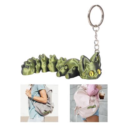 3D Printed Fox Keychain Pendant with Movable Tail Creative Designing Decorative Bag Charm Fashion Accessory Gift