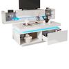 High-Gloss TV Cabinet Set, TV Cabinet + Coffee Table, Living Room Wall Set, High-Gloss TV Wall Cabinet, White TV Cabinet Set