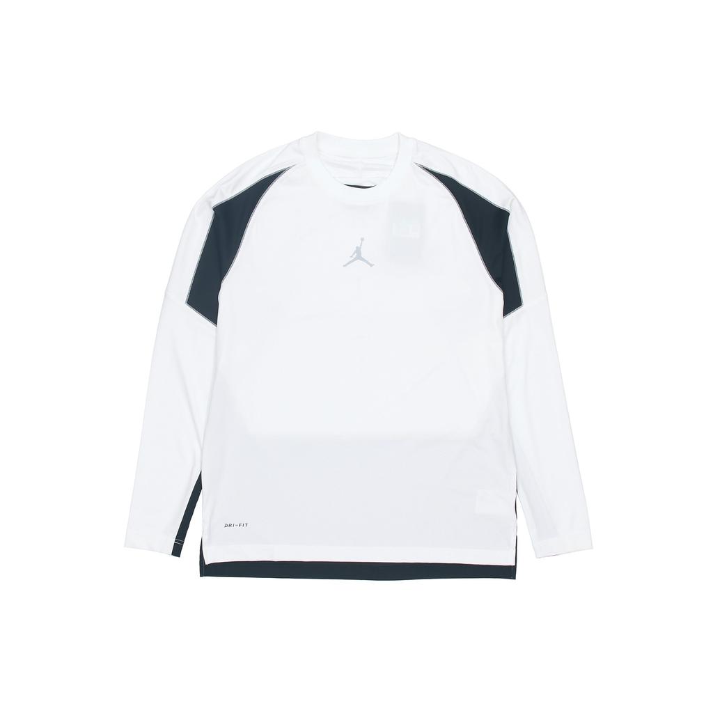 Air Jordan Jumpman Color Block Quick-Drying Crew Neck Long Sleeve T-Shirt Men Tops White CV2352-100