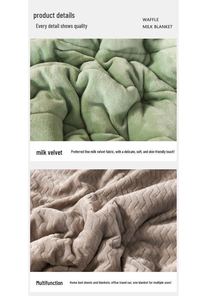 AB Version Milk Velvet Multifunctional Winter Shawl and Blanket - Thick, Warm, Double-Sided Velvet