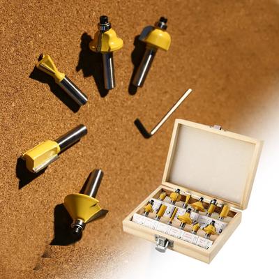 12-teiliges Set aus Holzfräser-Set, Besäummaschine, elektrischer Holzfräs- und Schnitzmaschine, Fräser, Besäumschneider