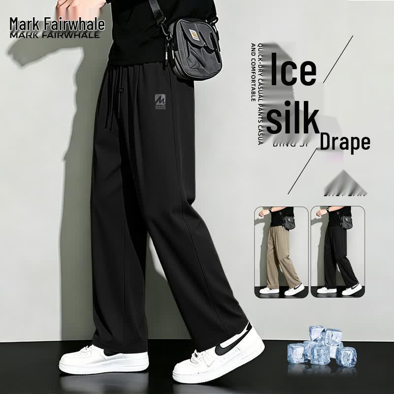 Mark Fairwhale Men's Cooling Ice Silk Straight-Leg Pants