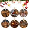 Artistic Holiday Ornament Christmas Landscape Scene Acrylic for Tree Decor, Decorative Winter Figurine Hanging Keepsake Party And Seasonal Home