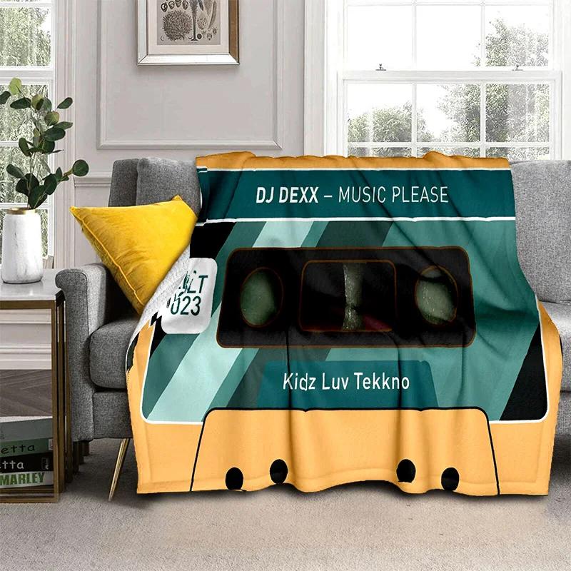 3D Music Cassette Tape Retro Pattern Blanket,Soft Throw Blanket for Home Bedroom Bed Sofa Picnic Travel Office Cover Blanket Kid