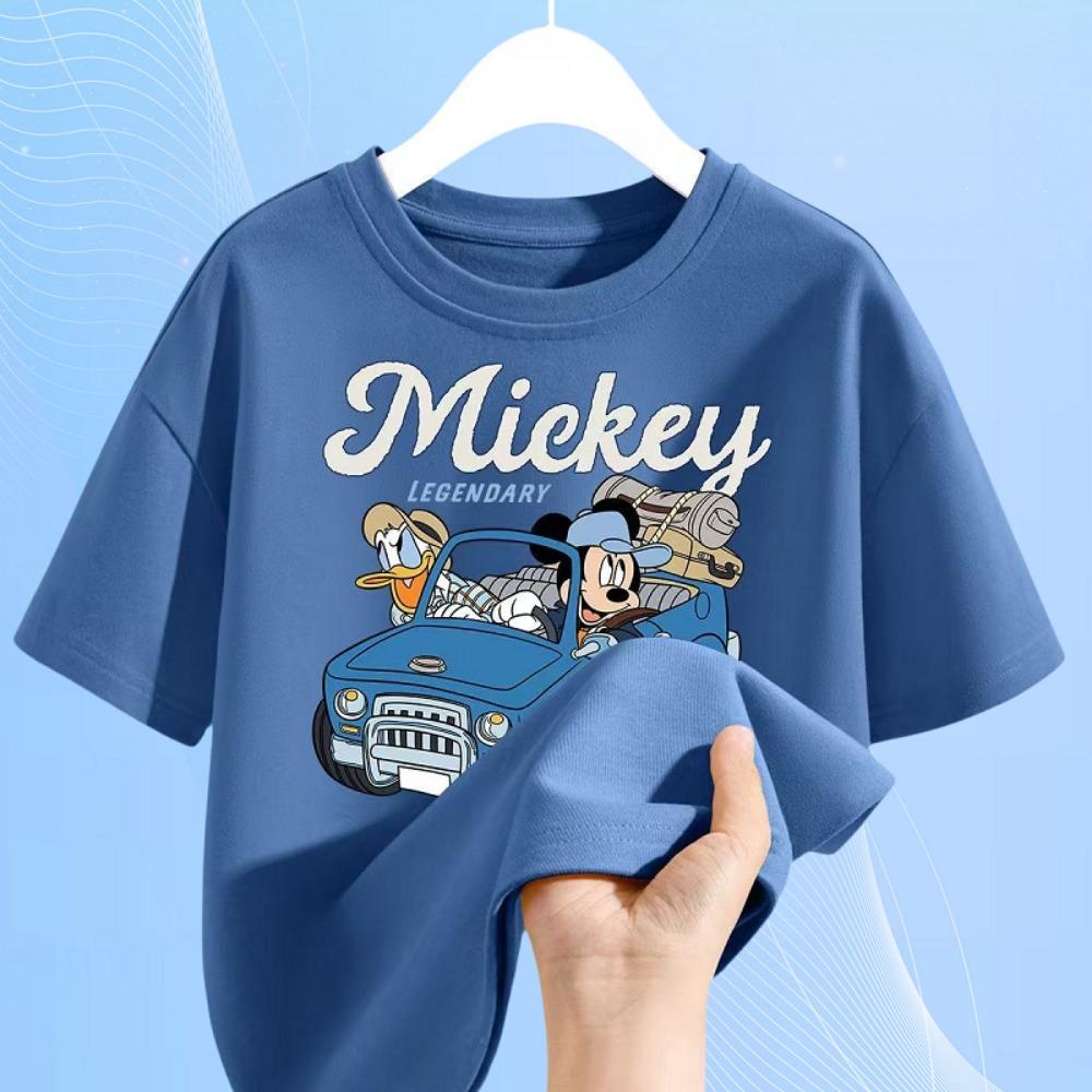 Summer children s Mickey printed short-sleeved T-shirt children s cartoon O-neck soft breathable top 110