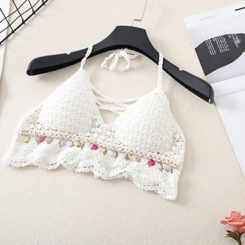 Bohemian Hollow Knit Halter Neck Camisole - Sexy Beach Resort Women's Tank Top