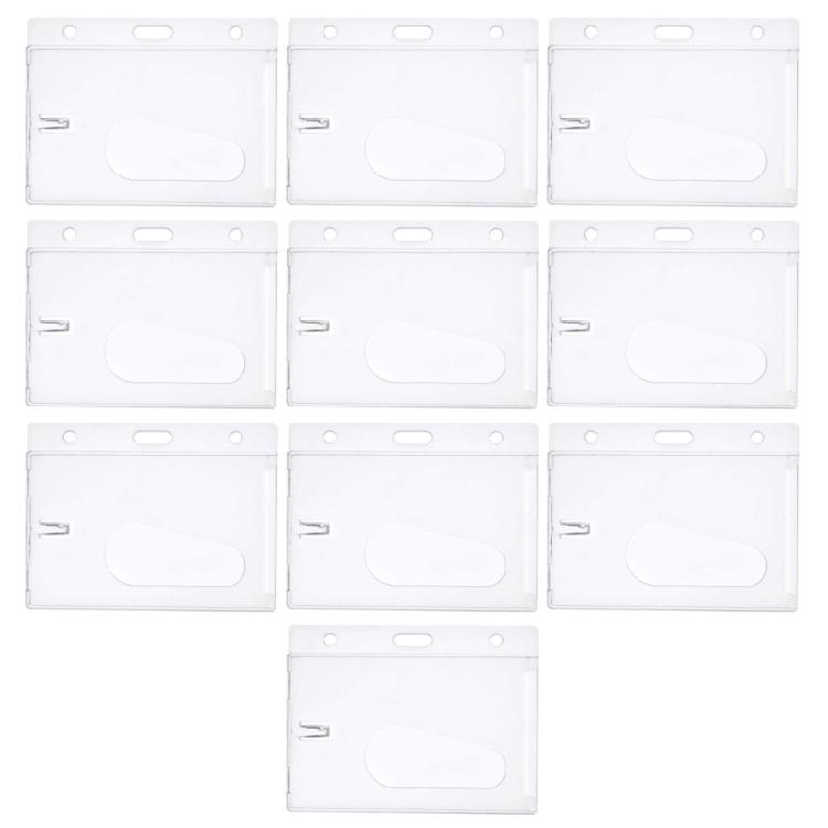 

10 Pieces Clear Plastic Card Protector for Business Exhibition Office Supplies 1