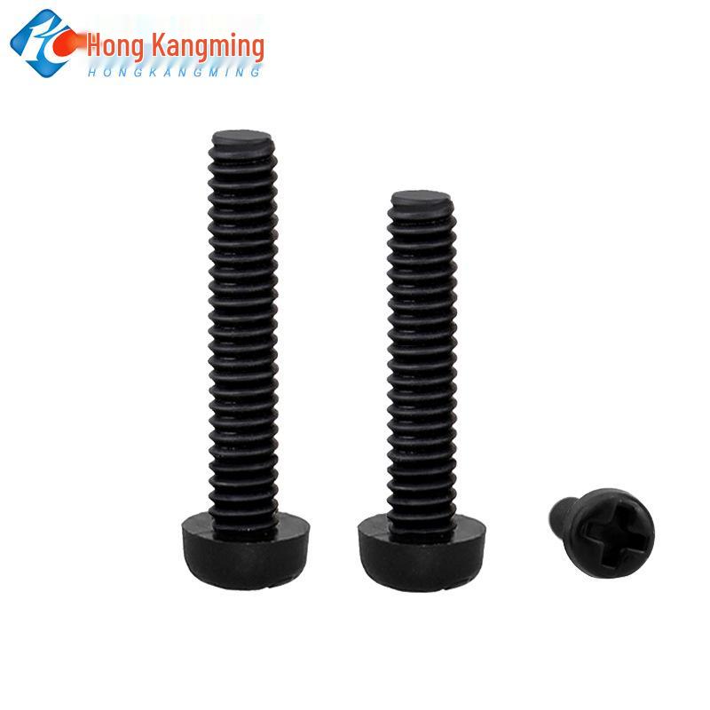 M3M4 Semi-Round Head Countersunk Cross Adhesive Nail Pan Head Black Nylon Screw