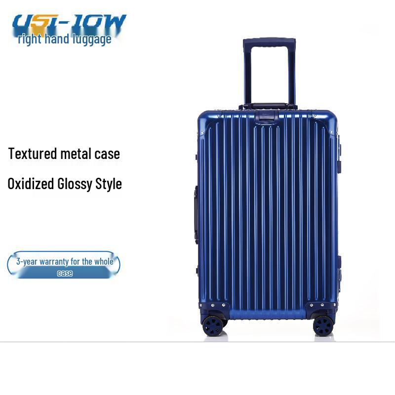 USHOW TRAVEL Aluminum-Magnesium Alloy Hardside Luggage with Rounded Corners 28-inch синий