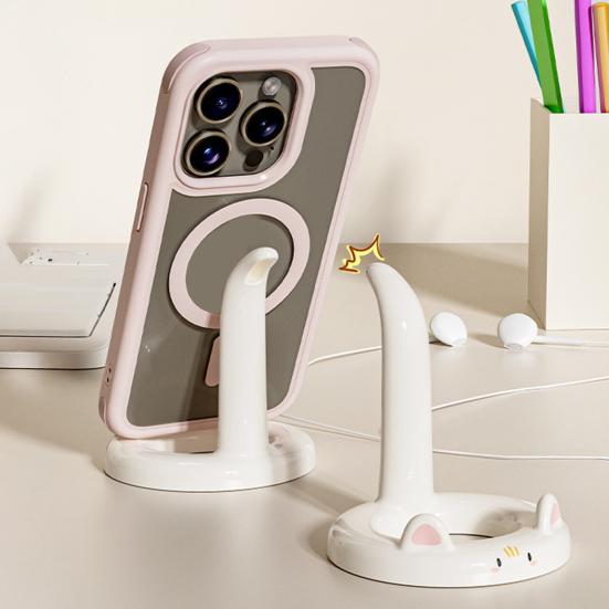 Suporte para Celular Gatinho Fofo Suporte de Telefone Mãos Livres Criativo Mini Suporte de Celular para Mesa para Visualização Horizontal Vertical