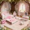 Doll House Miniature Furniture Kitchen Toy Dining Table Dollhouse Accessories Vintage Chinese Bedroom For Girl Gift