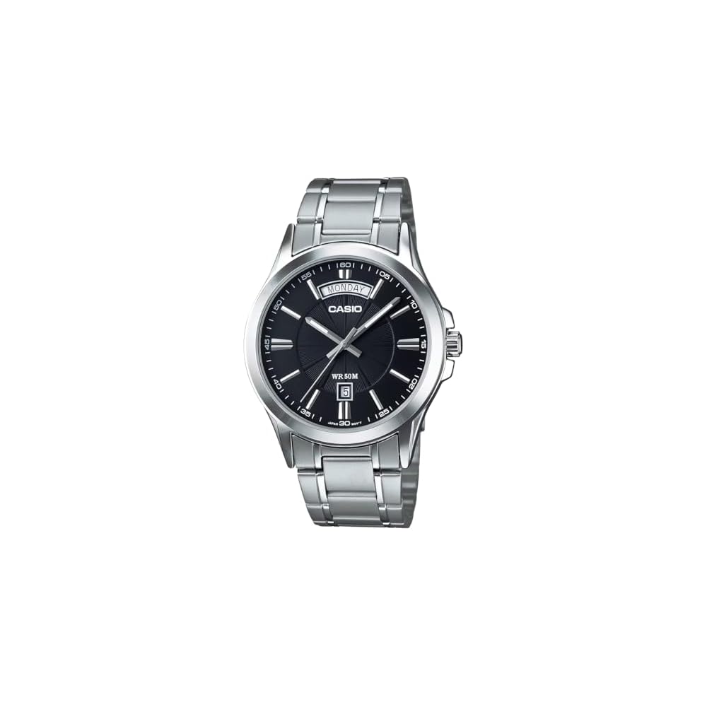 Casio MTP-1381D-1AV Analog Quartz Men s Watch Metal Band Silver Black