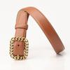 Simple and Retro Chain Buckle Women's Belt, Trendy and Versatile Waist Belt, Fashionable and Decorated Denim Belt for Women