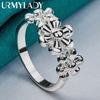 925 Sterling Silver Three Flower 7-10# Ring For Women Fashion Jewelry