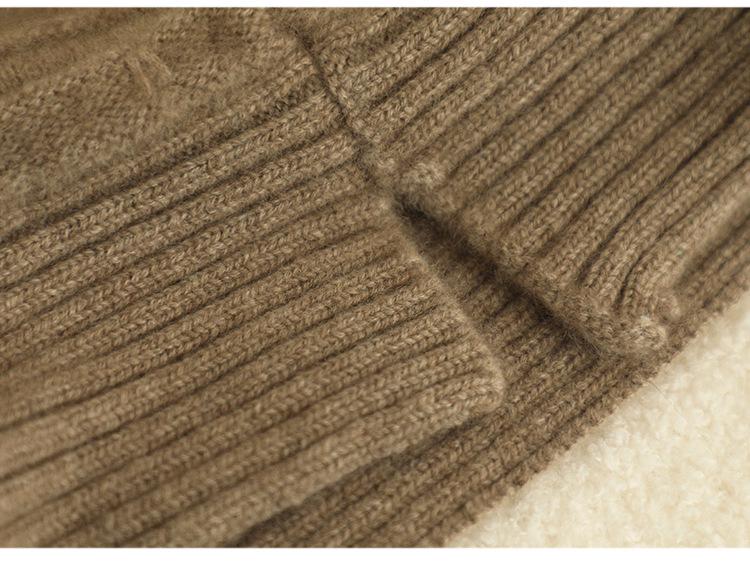 Unisex Cashmere Pom-Pom Hat: 100% Pure, Oversized, Knitted, Thickened for New Autumn/Winter Style