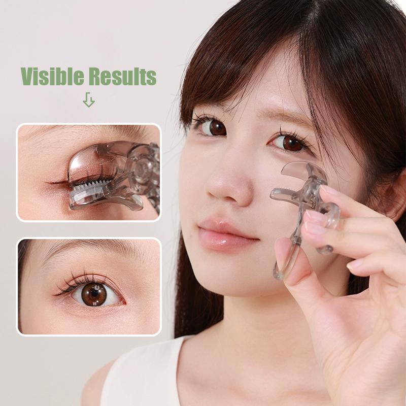 Wide-Angle Borderless Eyelash Curler Transparent Professional Heated Lash Curler for Hooded Eyes Long Lasting Curl for Beginners
