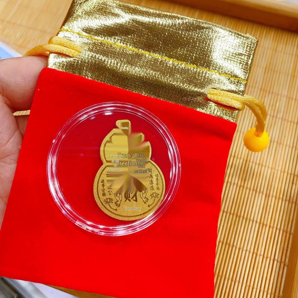 Pure Gold Adhesive Phone Sticker: Smooth Sailing & Heavenly Blessings Gold Leaf Design