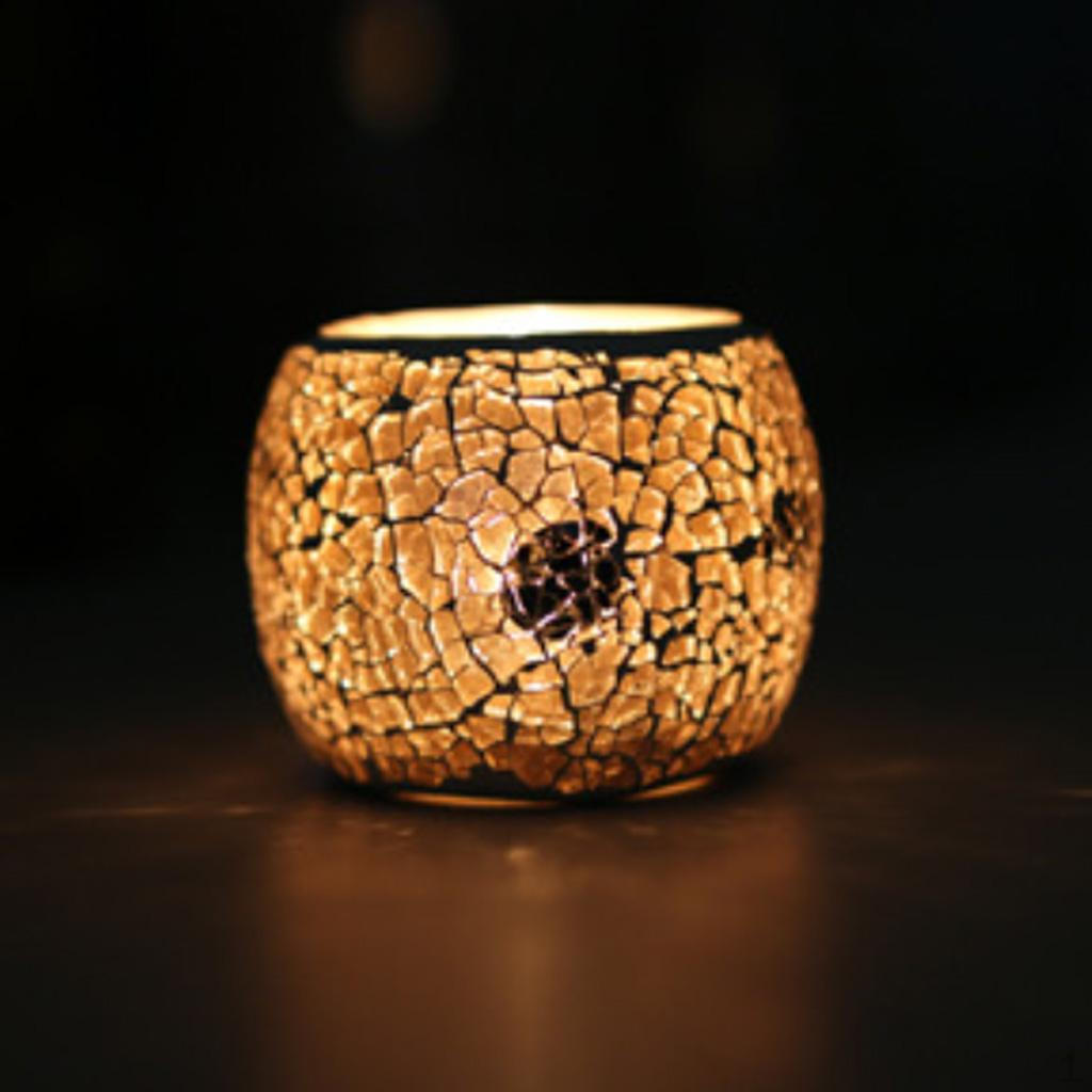 Стеклянный Мозаичный Подсвечник для Чайной Свечи Подсвечник Домашний Настольный #3