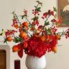 High-End Pomegranate Hydrangea Artificial Flowers for Elegant Living Room Display and Desktop Decoration