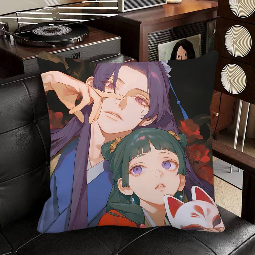 Maomao Anime The Apothecary Diaries Pillow Case Square Pillow Bedroom Sofa Leisure Comfort Cushion Car Home Decoration