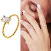 Bague Carrée Chic Blanche Zirconium Cubique AAA pour Femmes, Anneaux de Mariage en Acier Inoxydable, Bague de Doigt, Cadeau de Fête pour Elle Bijoux