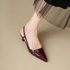 Women Pointed Toe Mid Heel Party Shoes Sandals Designer Summer Pumps Slingback Casual Dress Slippers