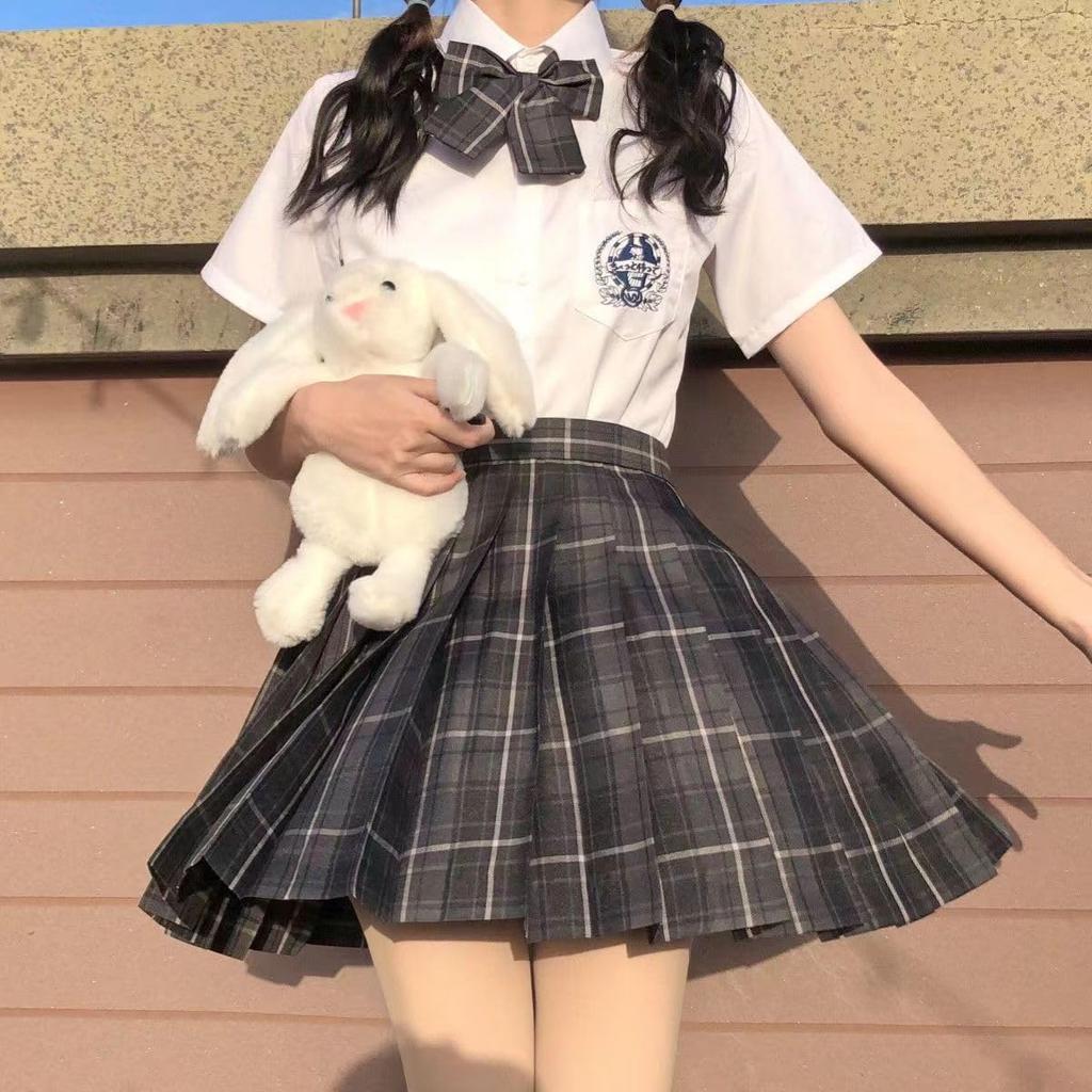 Enhetlig kjol Veckad kjol Cosplay JK Gymnasietjej Uniformset Rutig kjol Band Shoppingfest Cosplay Fotografering Nöjespark Kulturell