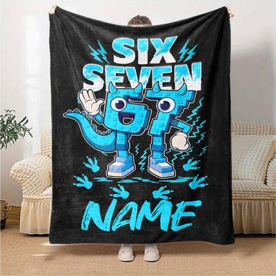 Custom Name 67 Theme Printed Blanket - Perfect for Couch, Bed, Travel & Outdoor Use | Machine Washable, Cozy & Durable.
