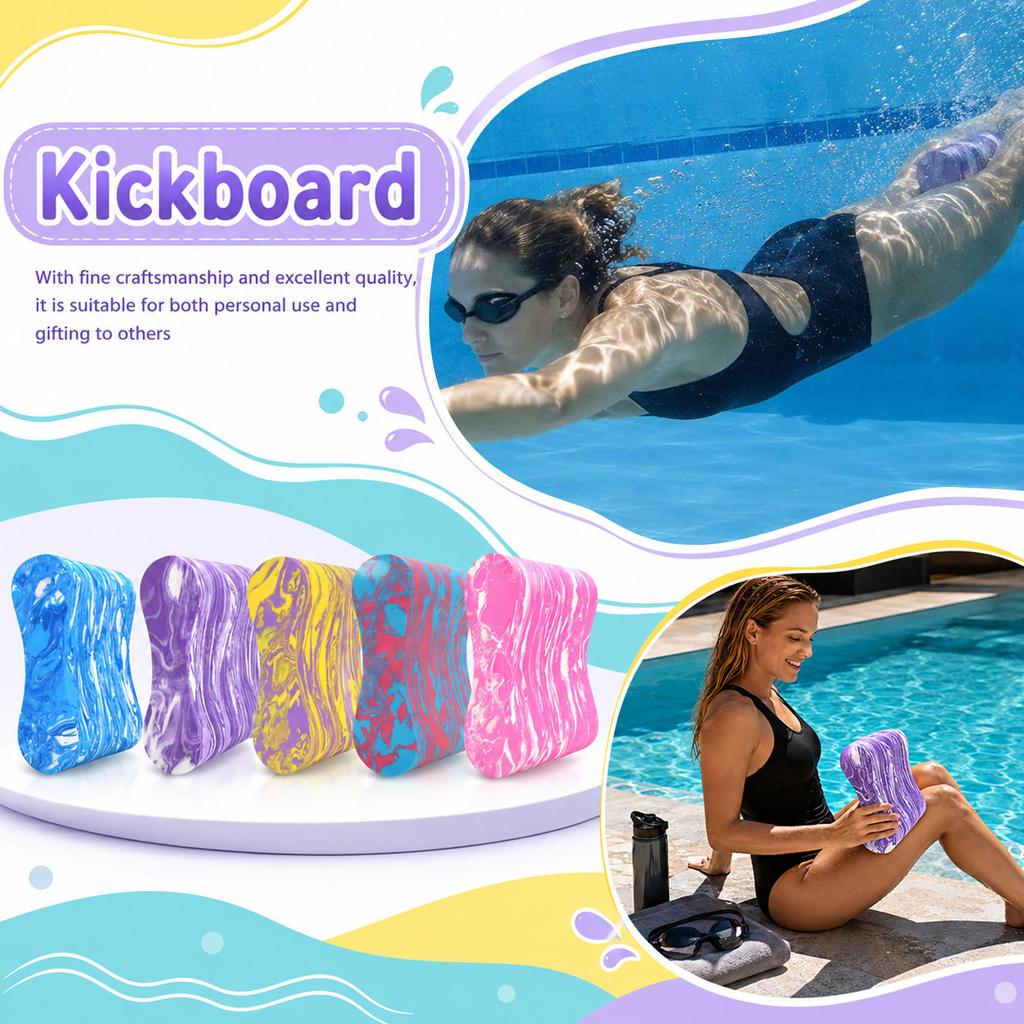 Foam Swim Training Kickboard for Adults Kids Beginners - Lightweight Leg Float for Swimming