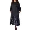 2026 Spring Tie-Dye Patchwork Loose Pleated Long Dress