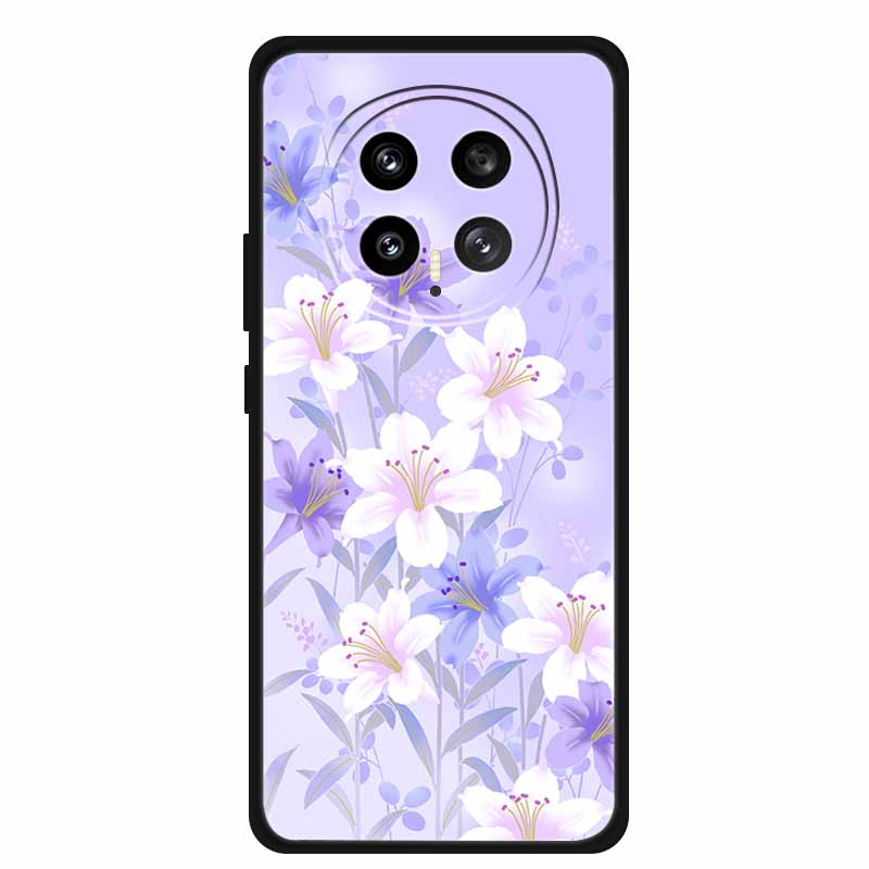 Mobile Phone Protective Case For Honor Magic8 5G Floral Painted Soft Black Silicone Back Cover For Honor Magic 8 2025 Case Funda