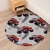 Truck Printed Round Rug Carpet Chair Rug Area Rug Entryway Doormats,for Office Chair Living Room Bedroom Kitchen Room.