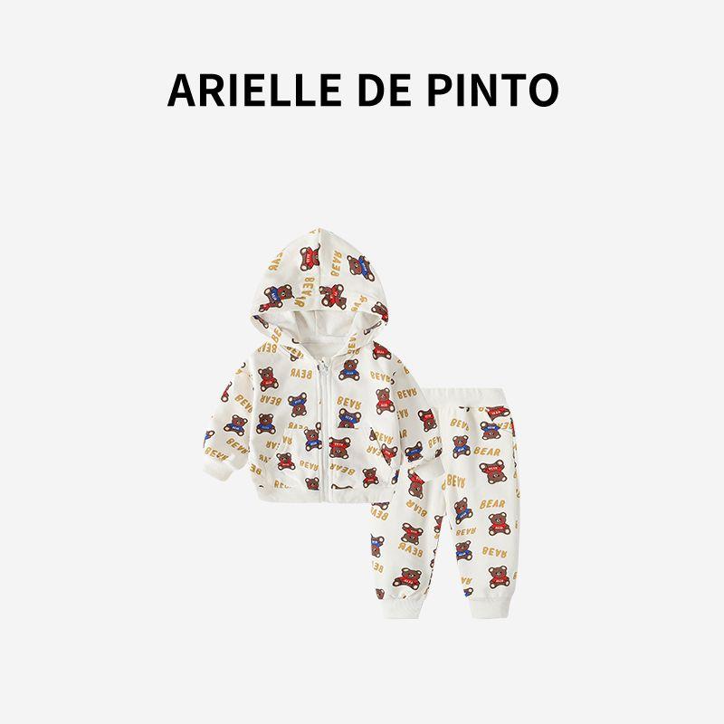 French Arielle De Pinto Girls Korean-Style Full-Body Bear Outfit, New Autumn Sweet Girl Children s Clothing Suit 100
