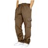 Fashion men's sports casual trousers men's drawstring multi-pocket loose work trousers men's trousers