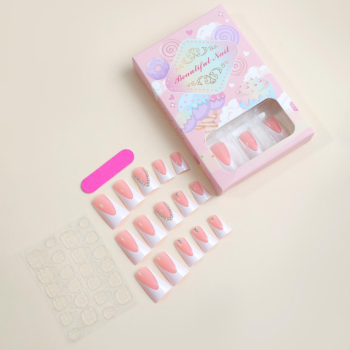 

Европейские и американские минималистичные накладные ногти «утиный клюв»: Съемные типсы для французского маникюра