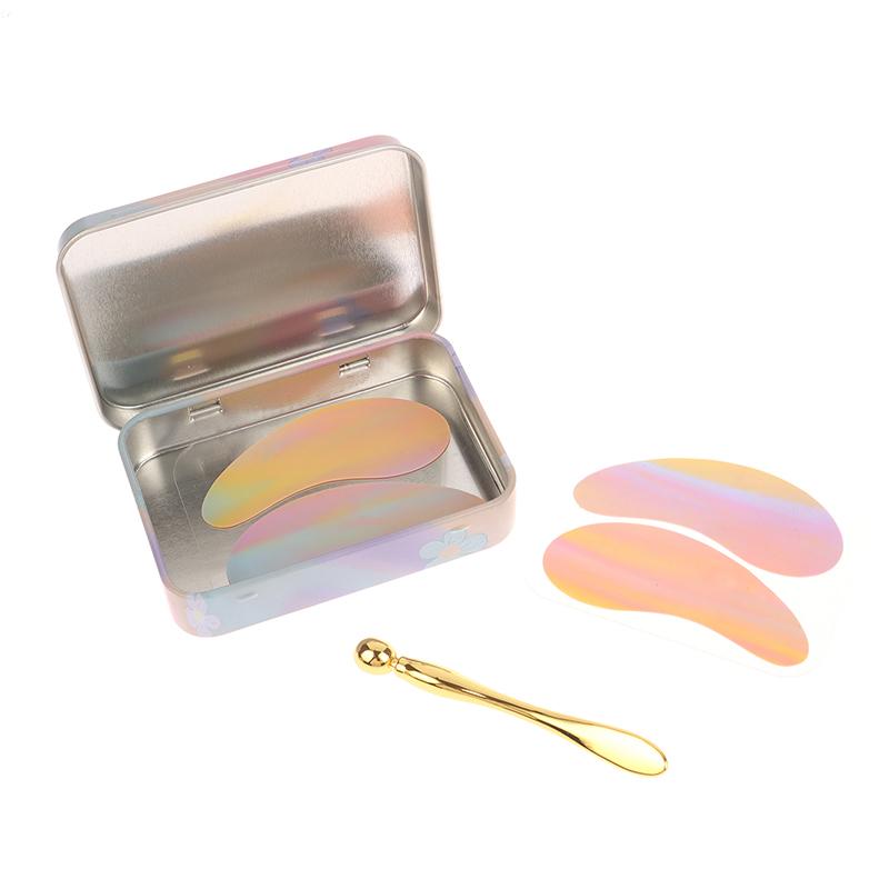 Reusable 1Pair Eye Pads With Massage Stick Silicone Lash Lift Eyelash Extension Hydrogel Patches Under Eye Gel Patch Makeup Tool