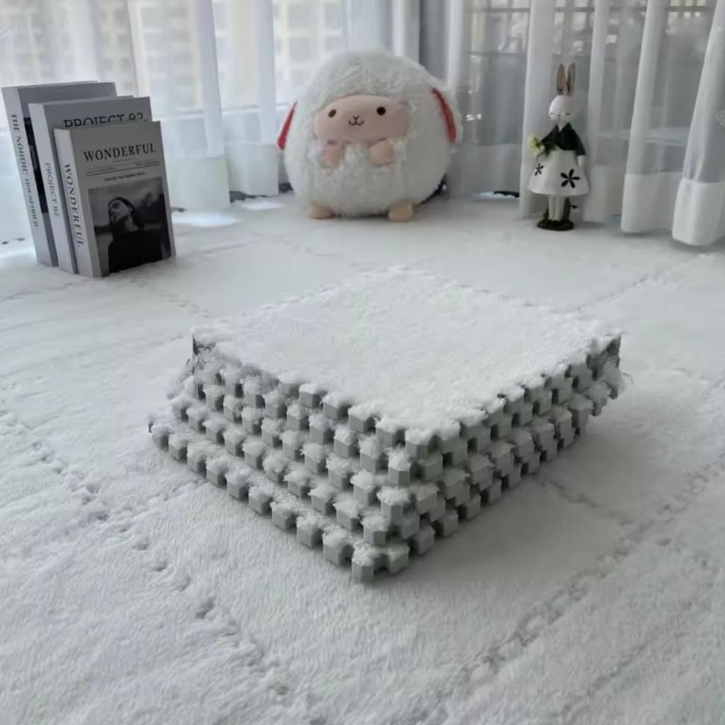 1-16PCS 30*30CM Soft Plush Children Rug Play Mat Puzzle Carpet Warm Playmat Interlocking Exercise Tiles Floor Carpet Decoration