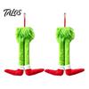 Cute Green Elf Party Supplies 2Pcs Christmas Car Leg Decoration, Plush Long Hair Hanging Unique Ornaments Ornament for Home Fireplace Tree Decor,