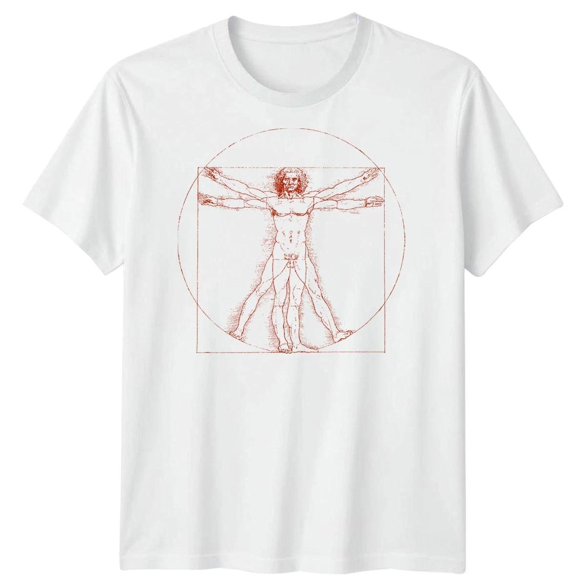 Leonardo Da Vinci Vitruvian Man Anatomy Graphic Mens T-Shirt 100 Cotton Apparel 3XL