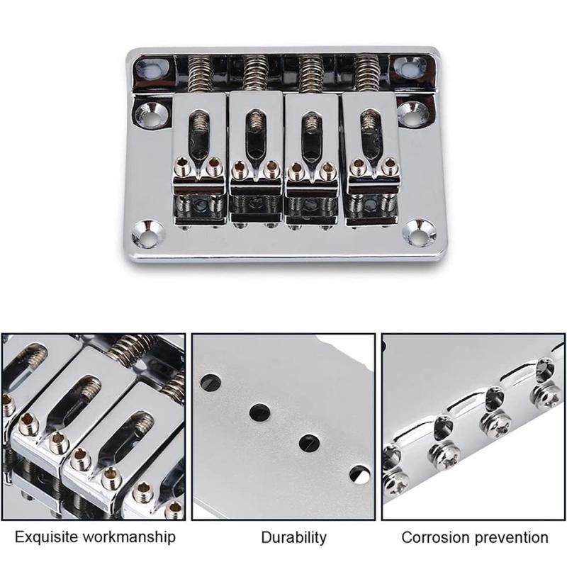 Ponte Hard-tail de 4 cordas Peças de Reposição para Guitarra Elétrica Ponte de Cordas Passantes Compatível Para Cigar