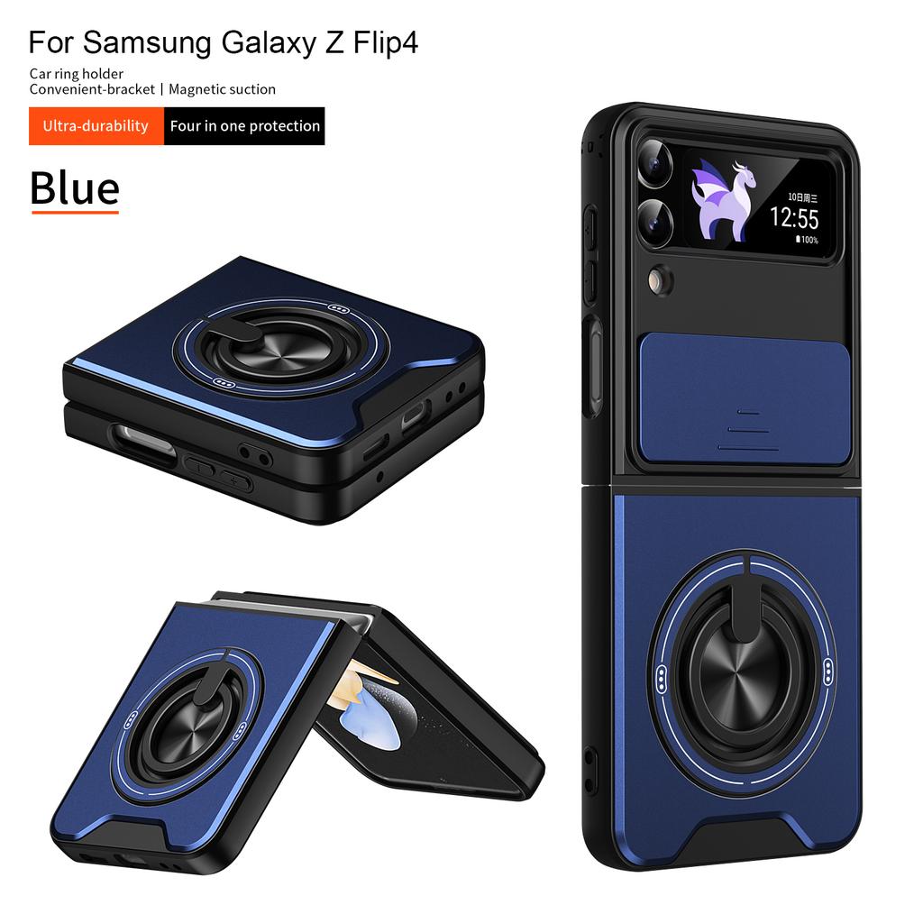 Für Samsung Z Flip 3 Hülle Galaxy Z Flip 4 Abdeckung Handyhülle Magsafe Magnetischer Faltständer Militärpanzer Kamera-Schutzhülle