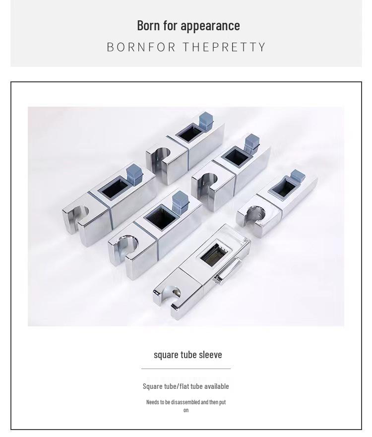 Adjustable Square Shower Head Holder Bracket - Fixed Base, Nozzle Holder, Shower Rod Accessory