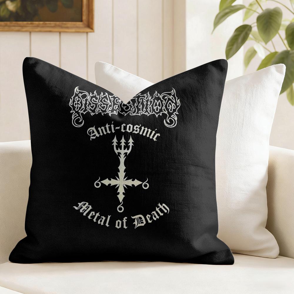 Metal Band DDissectionS Cushion Cover Eco Linen Pillow Case DoubleSided Print Breathable Durable Zipper Home Decor Gift