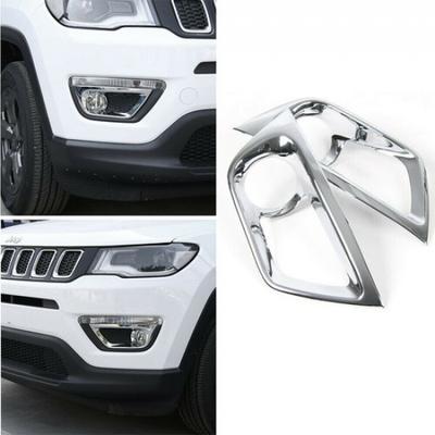 Vnější Přední Mlhové Světlo Kryt Rámeček Dekorace Pro Jeep Compass 2017+ Chrom