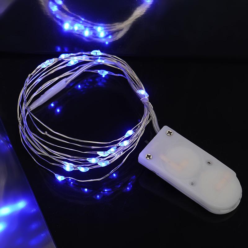 

Colorful Star LED Copper Wire String Lights with Battery Box for Indoor Holiday Decoration 2 meters, 20 lights синий